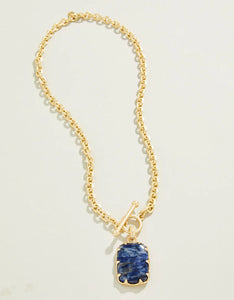 Coralie Toggle Necklace 18” Blue