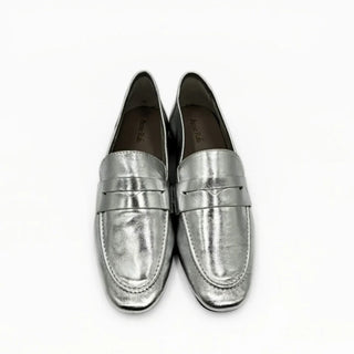 Tennis Leather Loafer Silver
