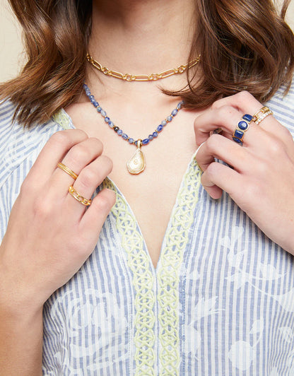 Oyster Alley Necklace 18” Blue Sodalite