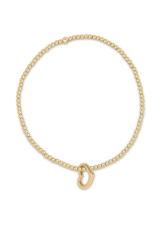 Classic Gold 2.5mm Bead Bracelet Love Gold Charm