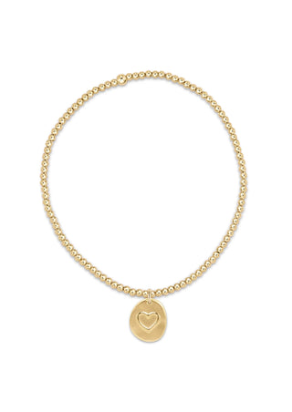 Classic Gold 2mm Bead Bracelet Inspire Love Gold Charm