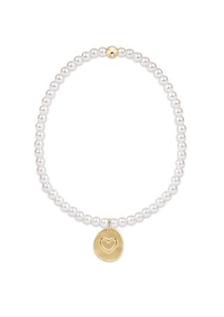 Classic Pearl 3mm Love Inspire Charm Bead Bracelet