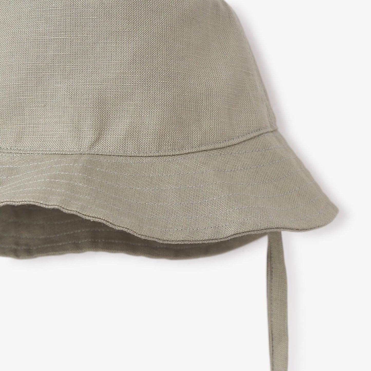 Elegant Baby Olive Green Linen Bucket Hat