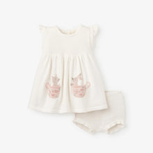 Load image into Gallery viewer, Tea Party Flutter Sleeve Knit Dress With Bloomers