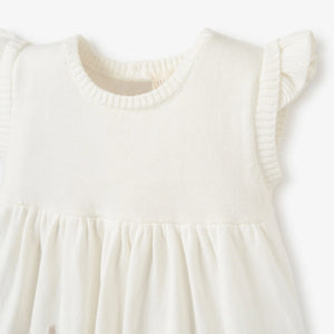Tea Party Flutter Sleeve Knit Dress With Bloomers