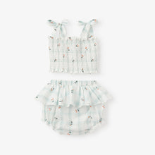 Load image into Gallery viewer, Strawberry Picnic Smocked Tie Top With Bloomers