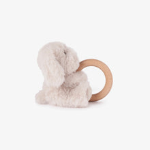 Load image into Gallery viewer, Puppy Plush Wooden Ring Rattle