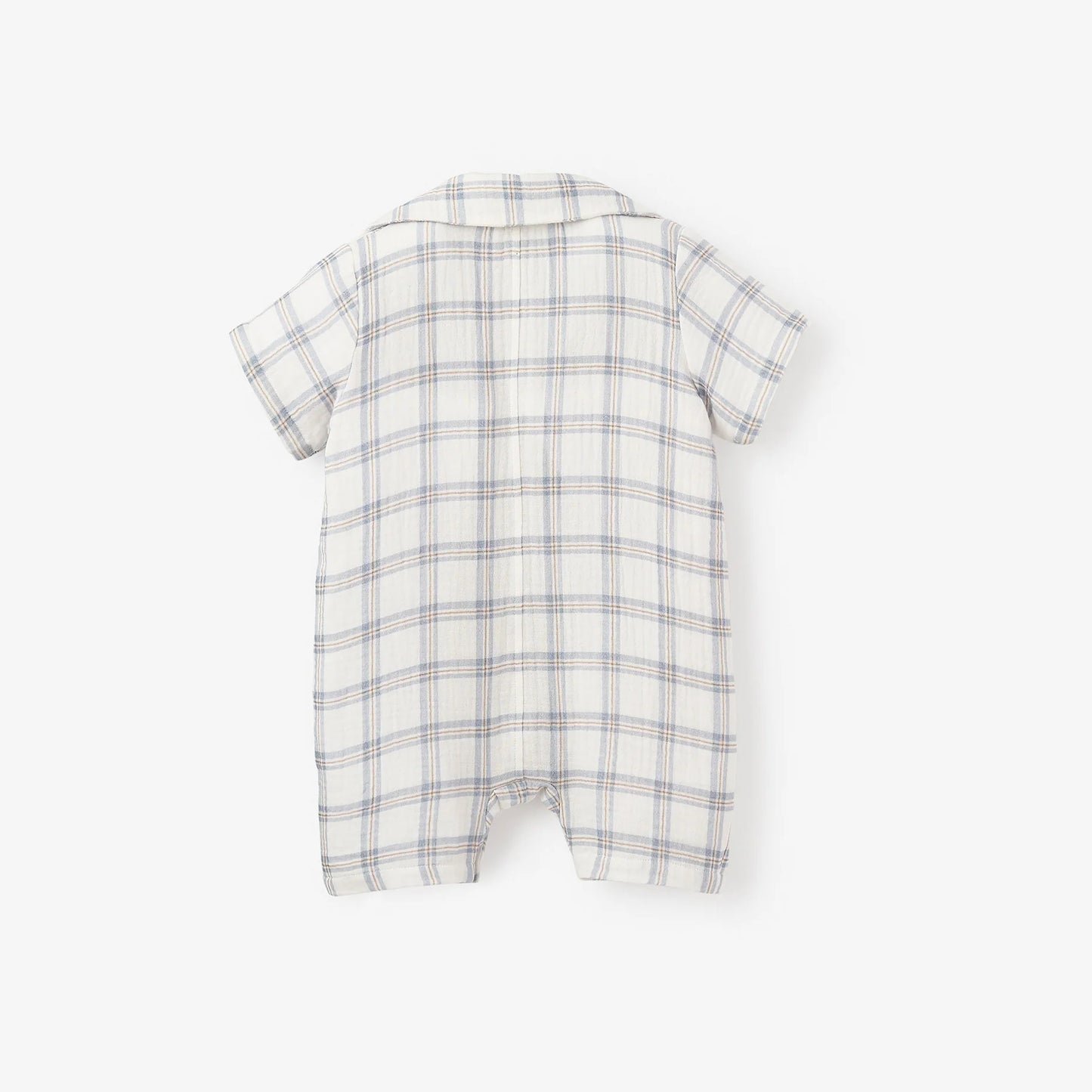 Elegant Baby Plaid Organic Muslin Shortall