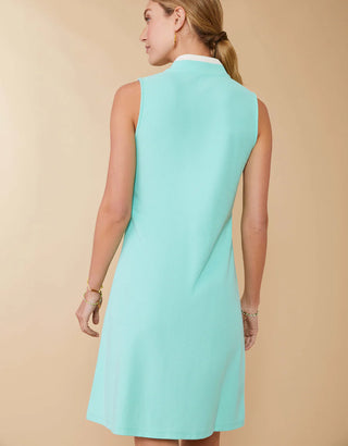 Serena Sleeveless Pique Dress Bermuda Blue