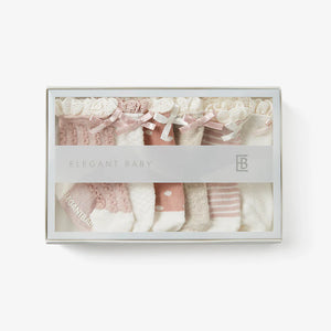 Fancy Pink Non-Slip Baby Socks 6PK