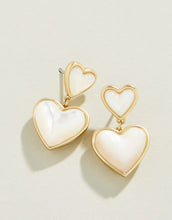Load image into Gallery viewer, Full Heart Earrings Mother-Of-Pearl