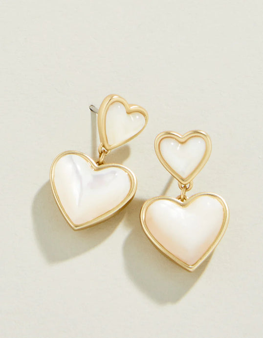 Full Heart Earrings Mother-Of-Pearl