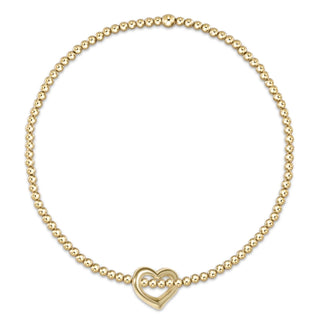 Classic Gold 2mm Bead Bracelet Love Small Gold Charm