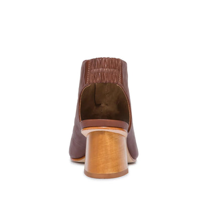 Bernardo Levy Leather Sandal Bootie Mahogany