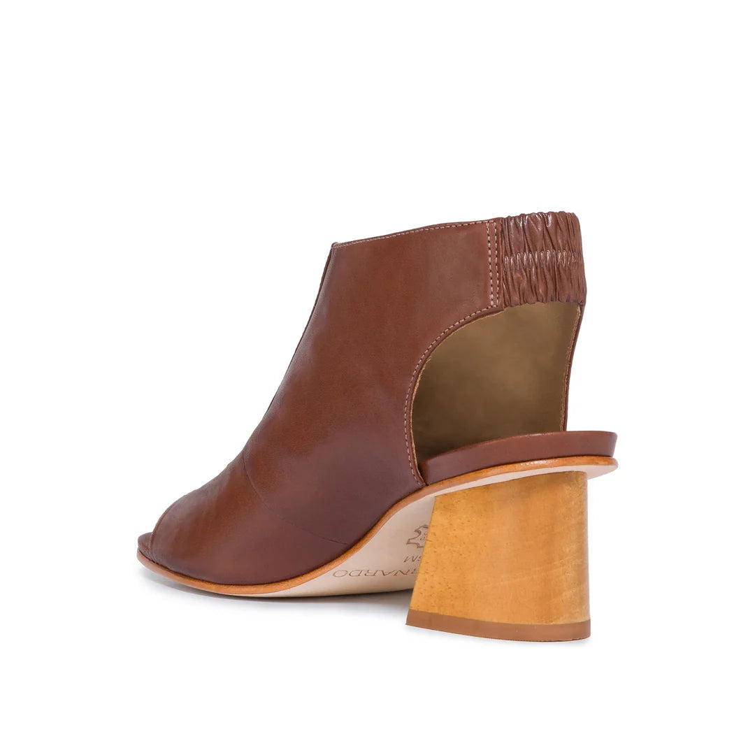 Bernardo Levy Leather Sandal Bootie Mahogany