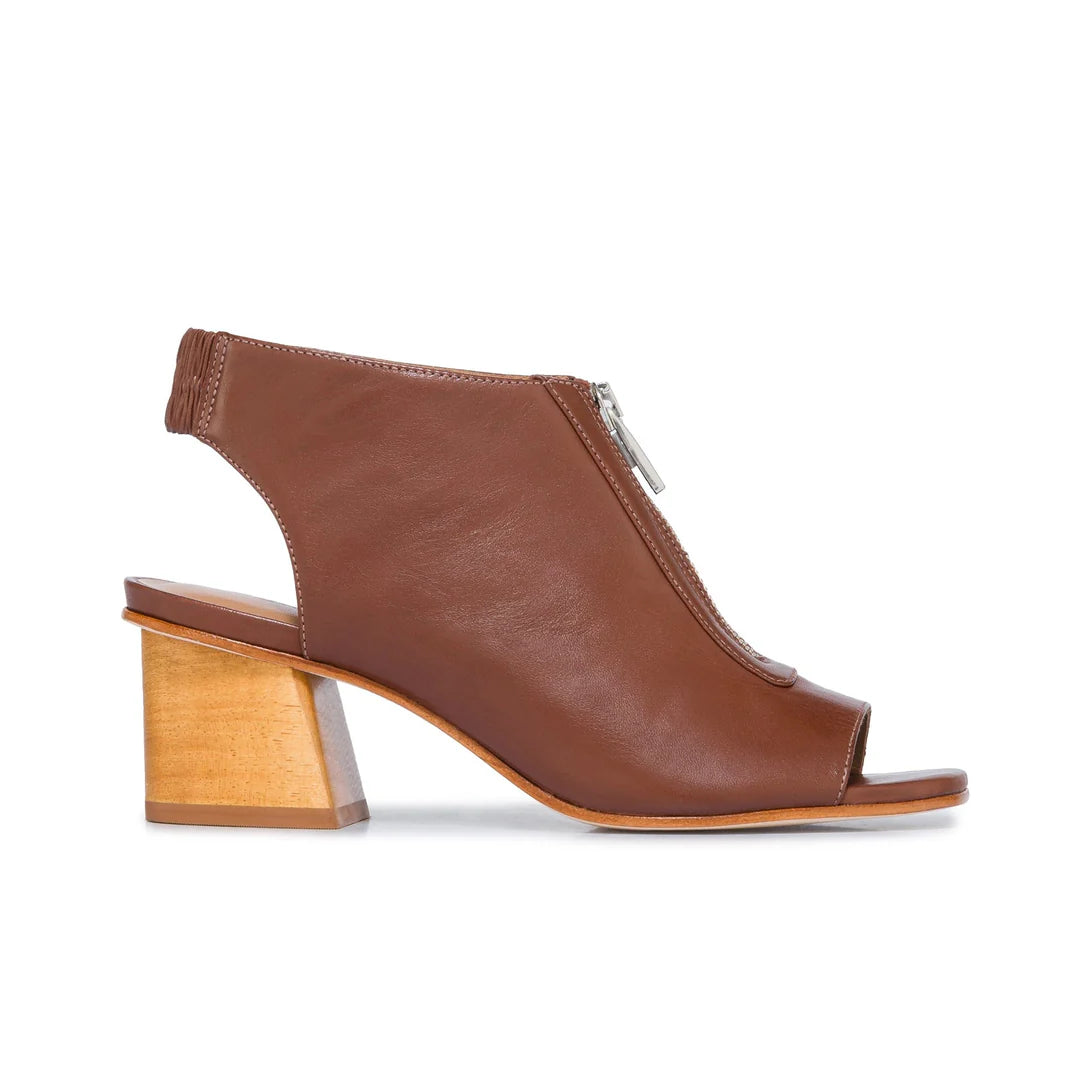 Bernardo Levy Leather Sandal Bootie Mahogany