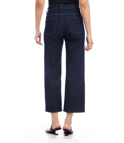 Karen Kane Cropped Wide Leg Dark Wash Jeans