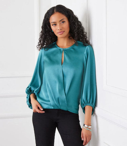 Karen Kane Keyhole Crossover Top Glass