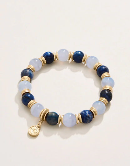 Grand Stone Stretch Bracelet 10mm Blue