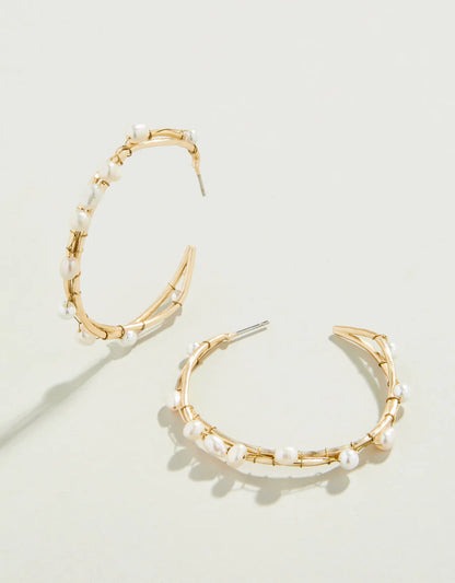 Swell Hoop Earrings Pearl