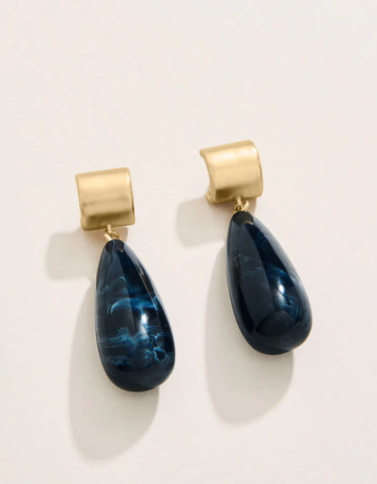 Dew Drop Earrings Navy