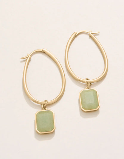 Chateau Hoop Earrings Frosty Green