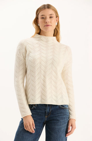Gracie Cashmere Basketweave Sweater Fog