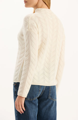 Gracie Cashmere Basketweave Sweater Fog