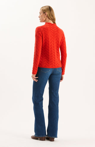 Gracie Cashmere Basketweave Sweater Coralito