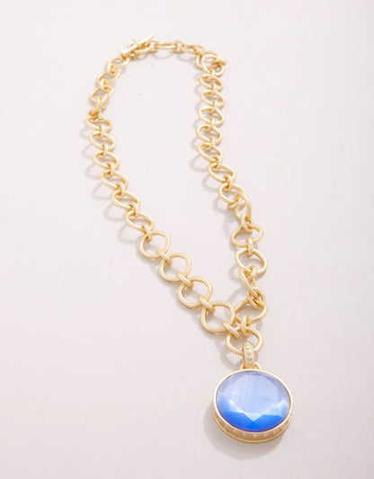 Naia Chunky Necklace 20” Optic Blue