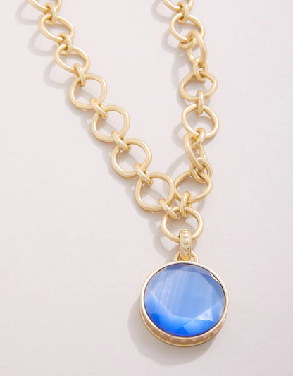 Naia Chunky Necklace 20” Optic Blue