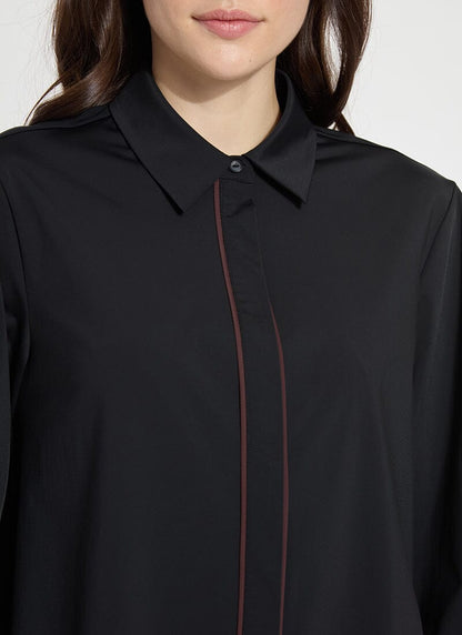 Nera Pleated Sleeve Shirt Black