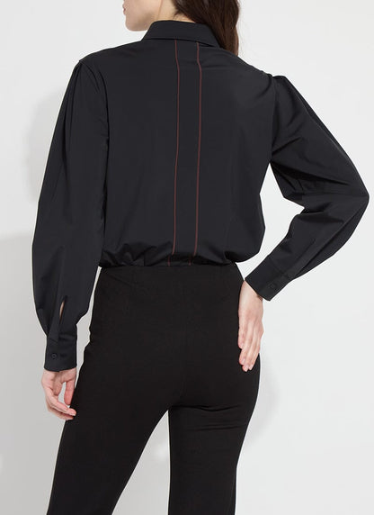 Nera Pleated Sleeve Shirt Black