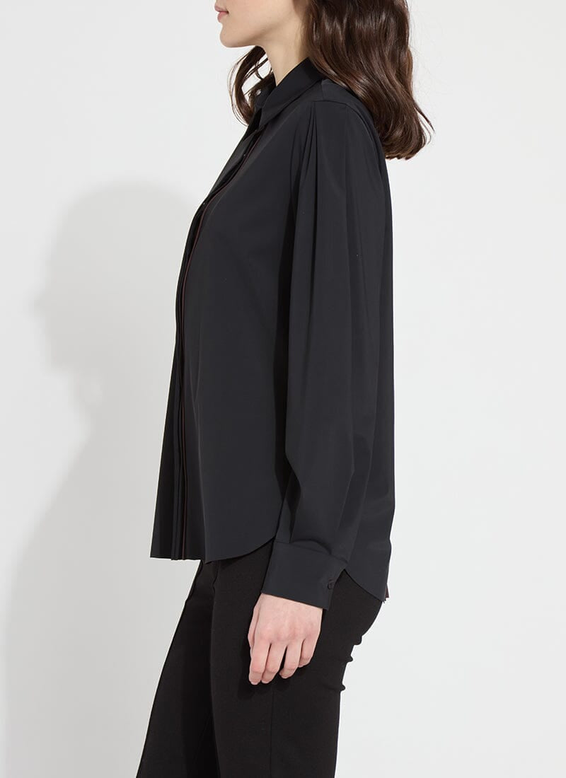 Nera Pleated Sleeve Shirt Black