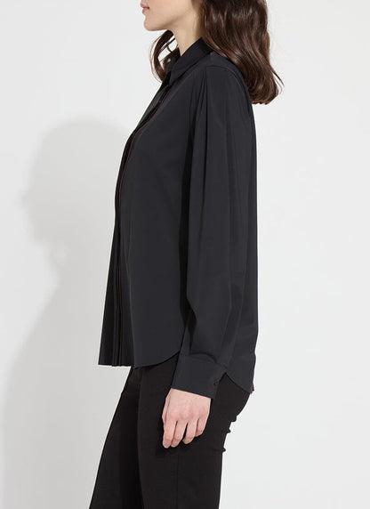 Nera Pleated Sleeve Shirt Black