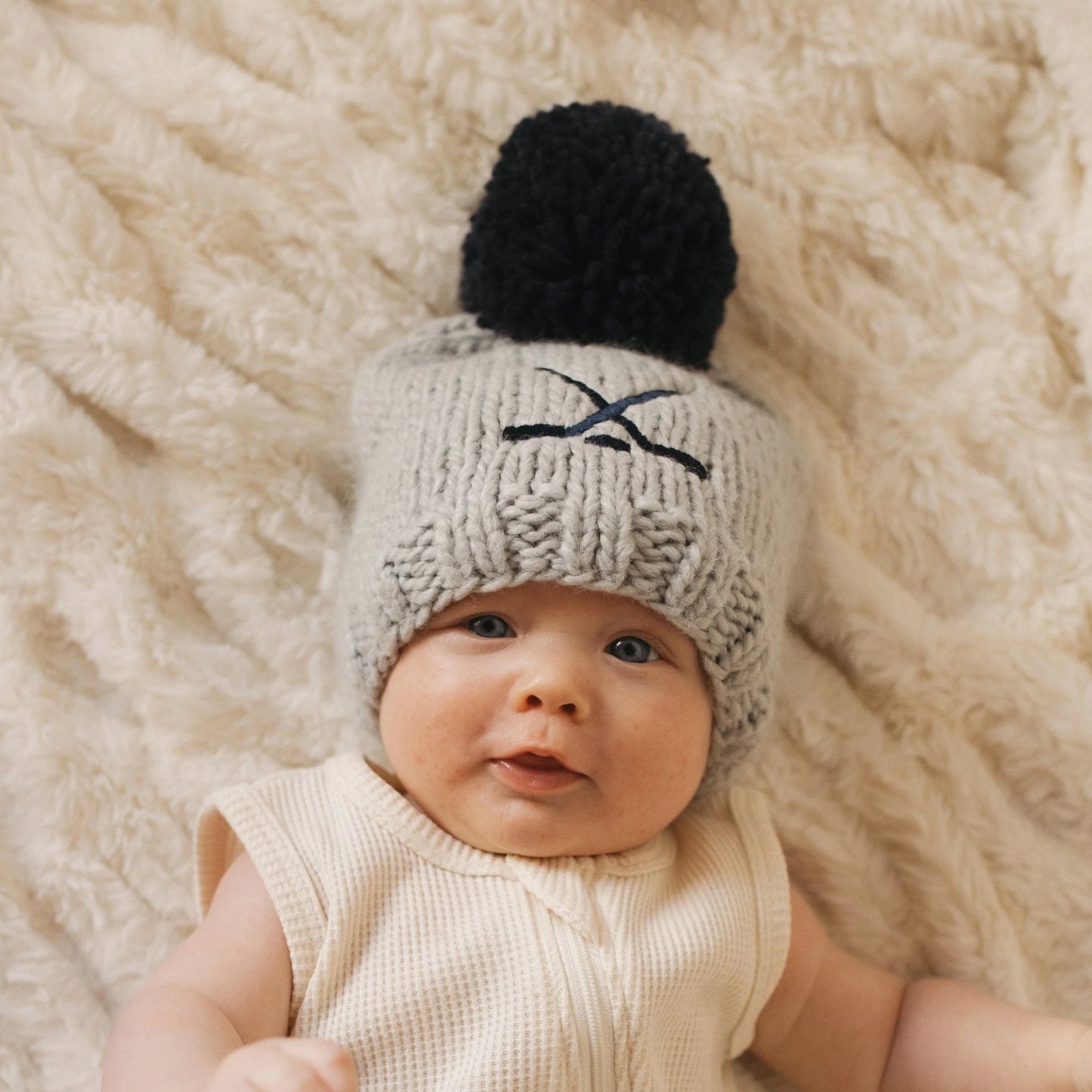 Hockey Ice Grey Beanie Hat for Baby & Kids