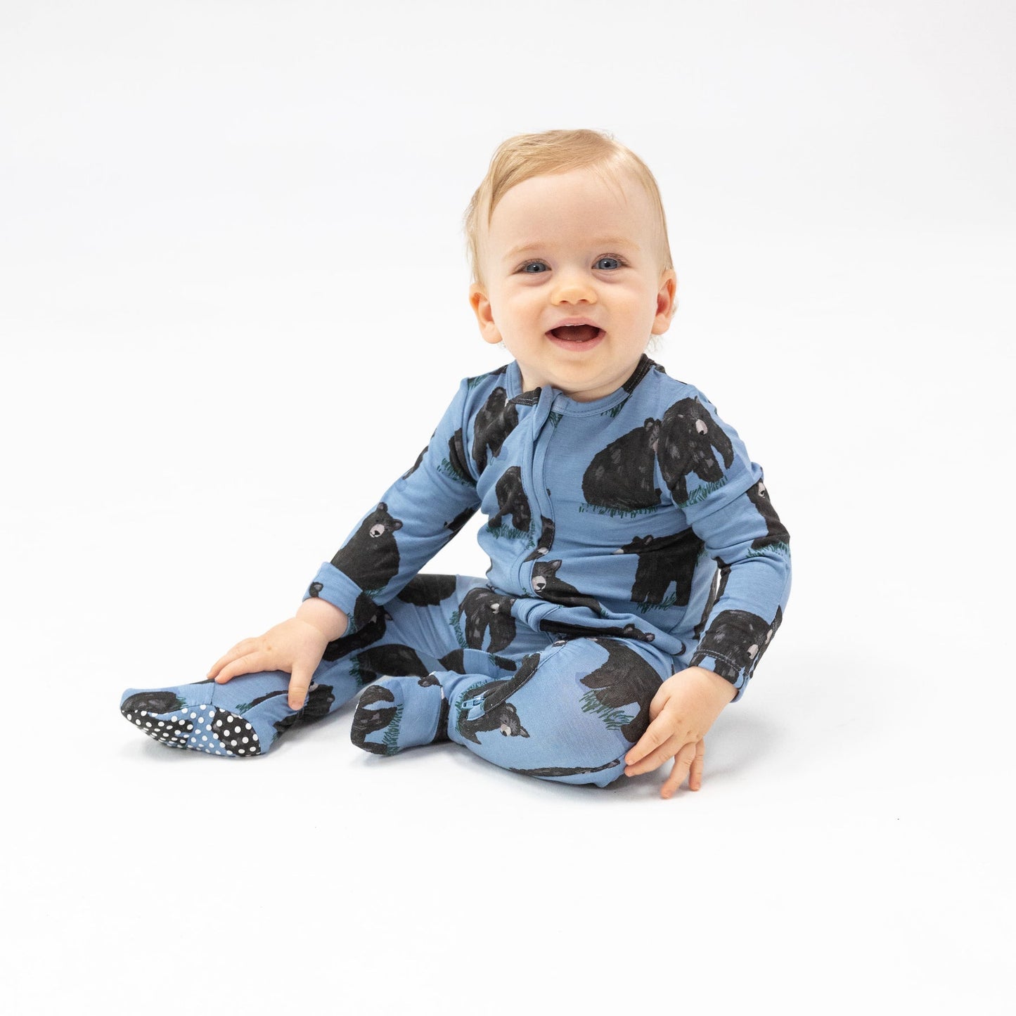 Black Bears 2 Way Zipper Footie