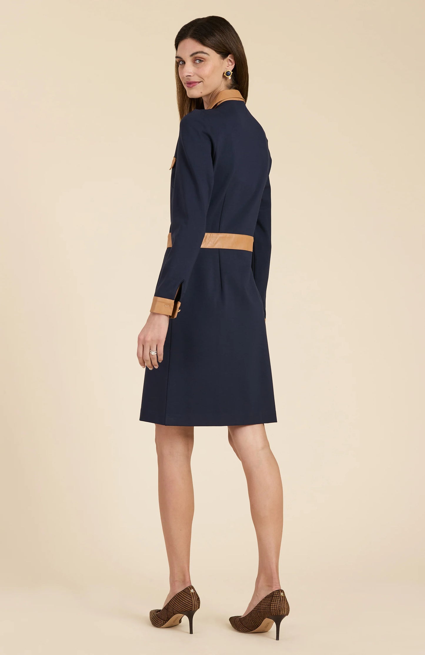 Karine Colorblock Dress Navy