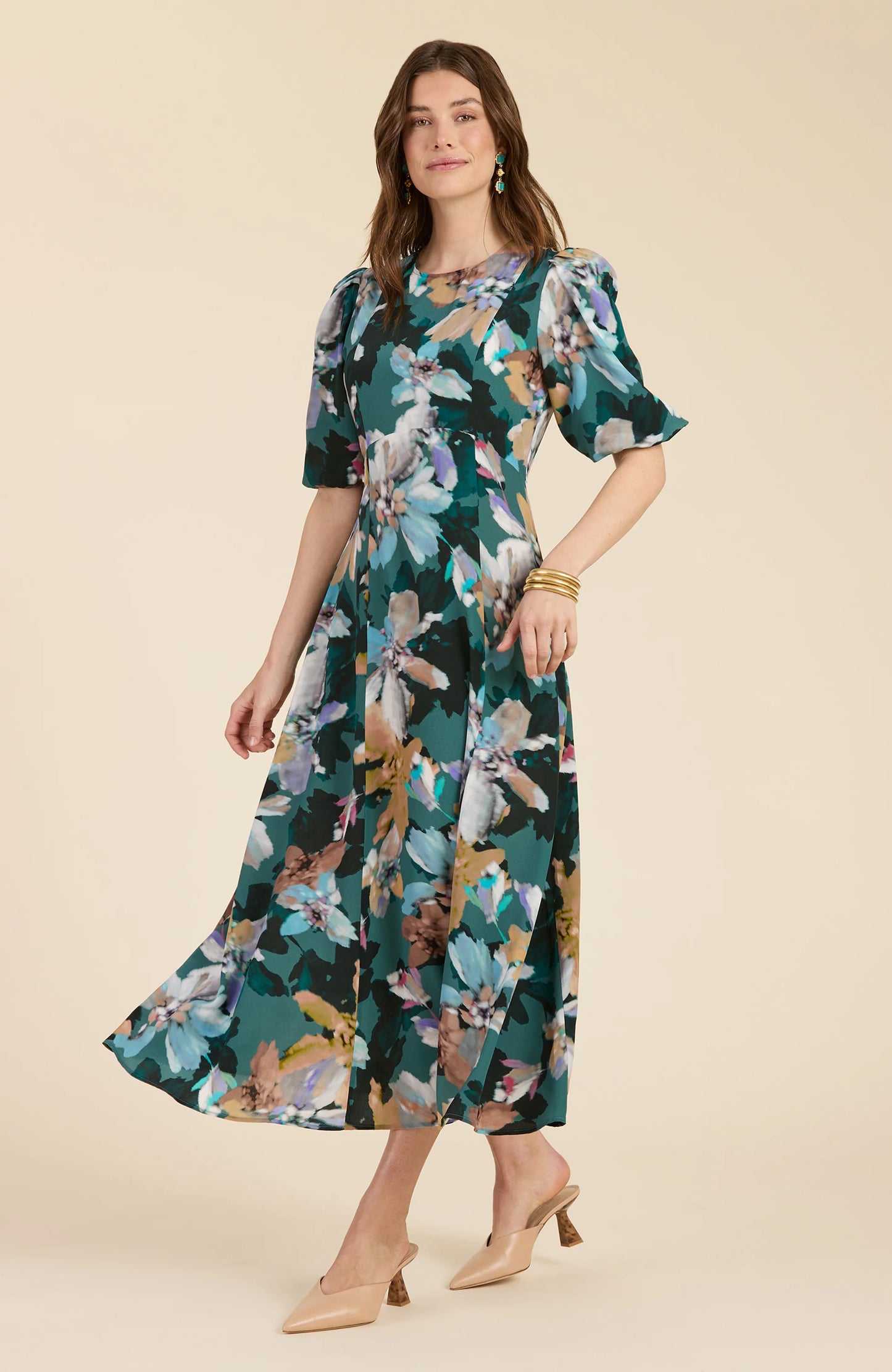 Frankie Silk Watercolor Floral Dress