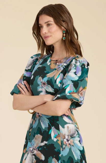 Frankie Silk Watercolor Floral Dress