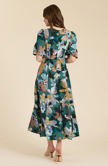 Frankie Silk Watercolor Floral Dress