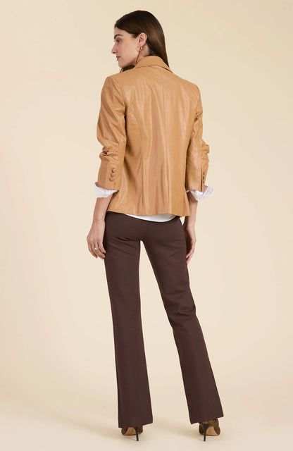 Taylor Vegan Leather Blazer Caramel