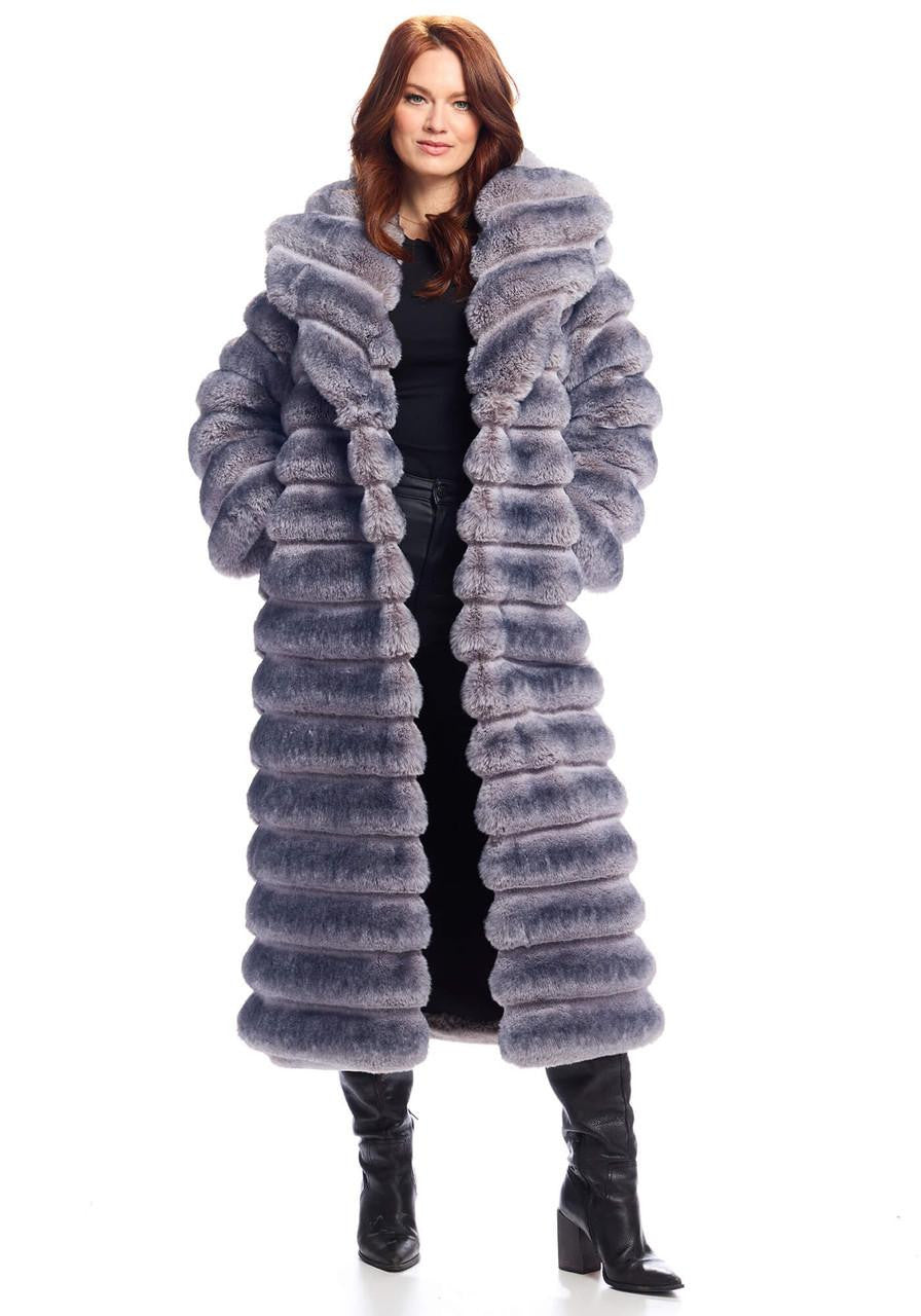 Mob Wife Chinchilla Coat Grey