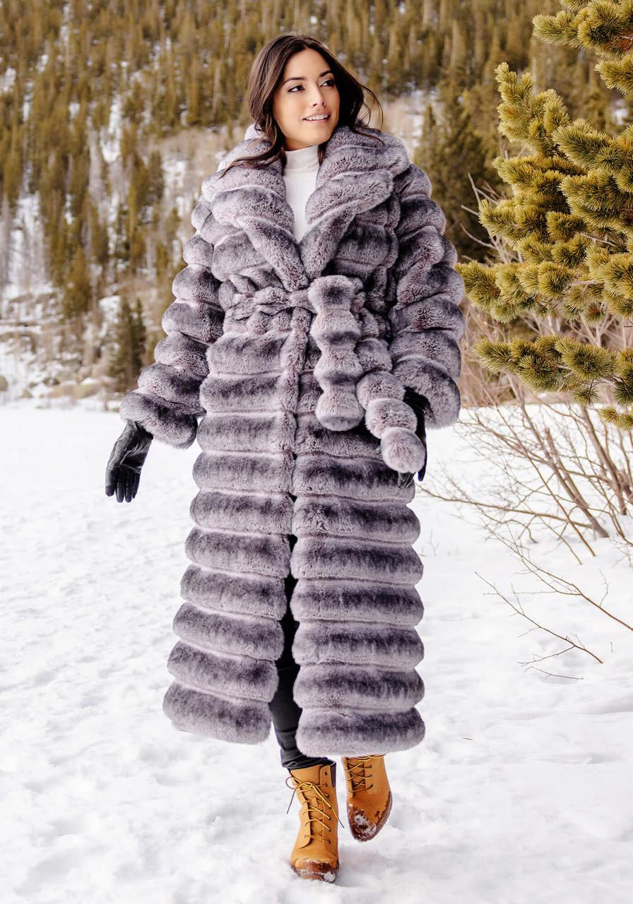 Mob Wife Chinchilla Coat Grey