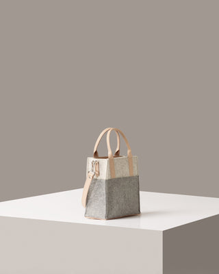 Jaunt Merino Wool Mini Tote/Granite Heather White Vachetta