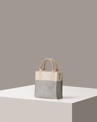 Jaunt Merino Wool Mini Tote/Granite Heather White Vachetta