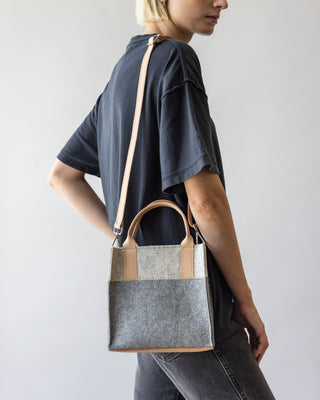 Jaunt Merino Wool Mini Tote/Granite Heather White Vachetta