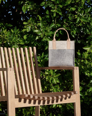 Jaunt Merino Wool Mini Tote/Granite Heather White Vachetta