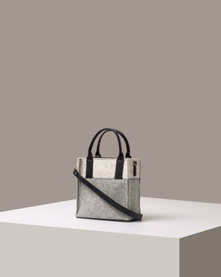 Jaunt Merino Wool Mini Tote/ Heather White Black