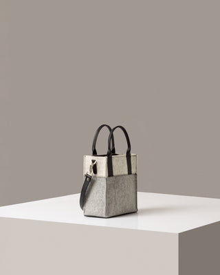 Jaunt Merino Wool Mini Tote/ Heather White Black